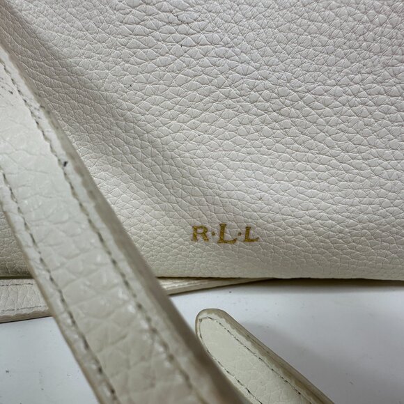 Lauren Ralph Lauren Anfield ll Crossbody Bag Purse Ivory Vegan Leather RLL - Picture 4 of 12